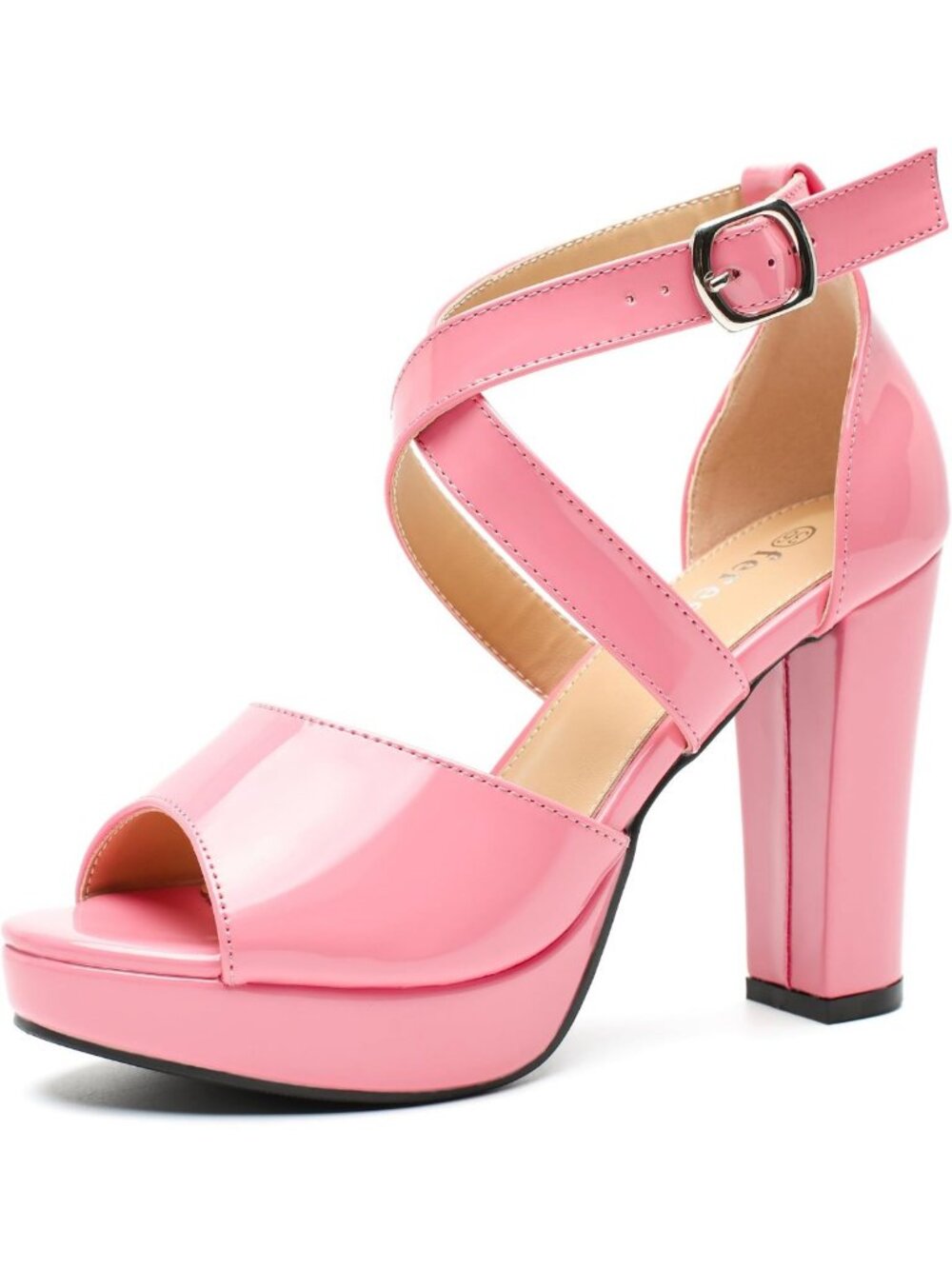 Stylish Women's Chunky Block Heel Platform Sandals, Crisscross Ankle Strap, Open